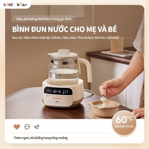 Máy Đun Nước Hâm Sữa Bear WW-5H12N - Giữ Nước Nóng Lên Đến 72 Giờ, Dung Tích 1.3L, Dễ Dàng Sử Dụng Cho Mẹ Bỉm