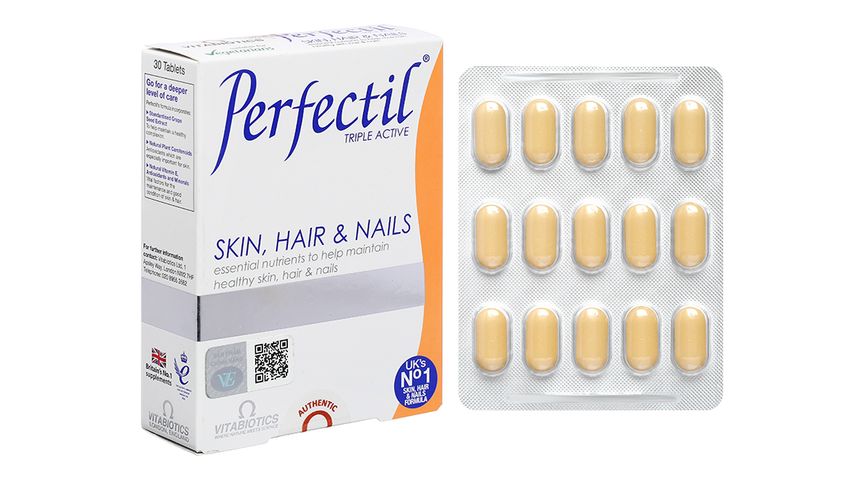 Viên Uống Làm Đẹp Da PERFECTIL - Bổ Sung Biotin, Vitamin và Chống Oxy Hóa - Thực Phẩm Bảo Vệ Sức Khỏe từ Vitabiotics 30 Viên