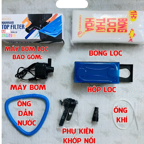 Máy Bơm Lọc Nước Bể Cá Aquachole TOP FILTER AA-288 - Thiết Bị Chuyên Dụng, Lọc Sạch, Cung Cấp Oxy Cho Hồ Cá Dưới 120L