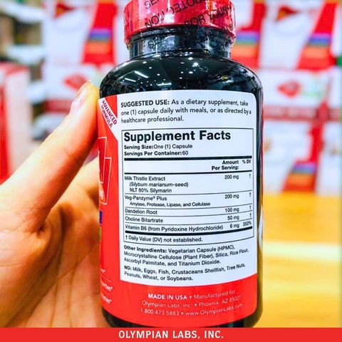 Viên uống Live Detox Olympian Labs - Hỗ trợ chức năng gan, giải độc gan hiệu quả, chống oxy hóa, tăng cường sức khỏe gan