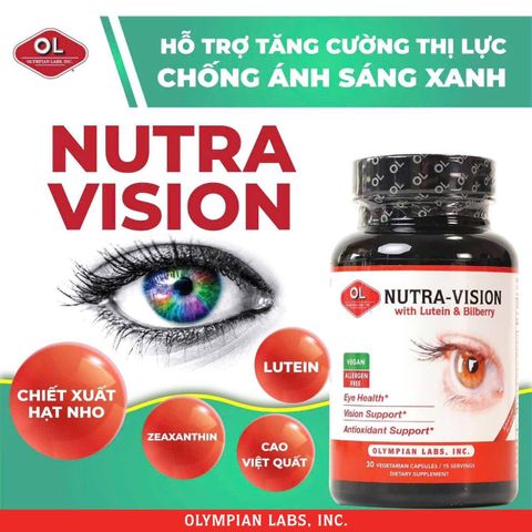 Nutra-Vision Olympian Labs - Viên Uống Bổ Mắt Hỗ Trợ Chăm Sóc Và Bảo Vệ Thị Lực Hàng Ngày, Giảm Tác Động Ánh Sáng Xanh