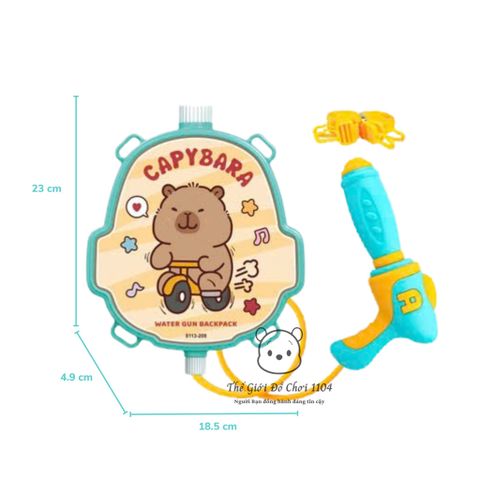 Balo Súng Phun Nước Capybara & Kuromi 1500ml - Đồ Chơi Giải Nhiệt Mùa Hè Dày Dặn Cho Bé Yêu, Phun Xa 8 Mét, Thiết Kế Dễ Thương