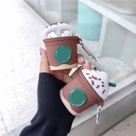 Vỏ Bọc AirPods Silicon Dẻo Hình Cốc Kem Starbucks - Phụ Kiện Tai Nghe AirPods 1 2 Siêu Cute, Thiết Kế Tinh Tế