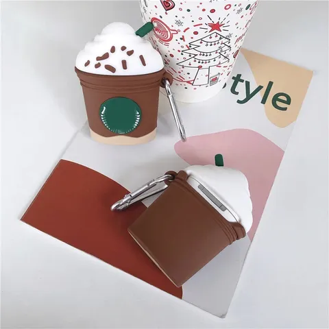 Vỏ Bọc AirPods Silicon Dẻo Hình Cốc Kem Starbucks - Phụ Kiện Tai Nghe AirPods 1 2 Siêu Cute, Thiết Kế Tinh Tế