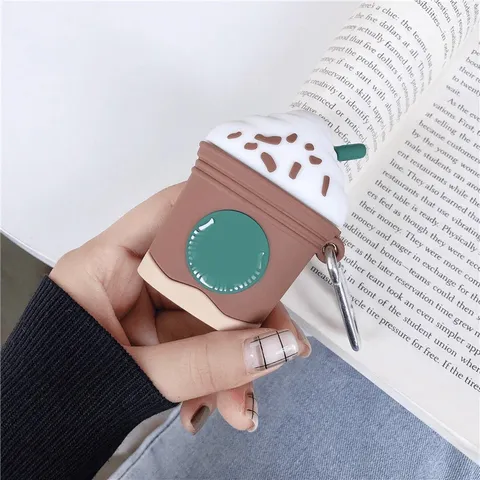 Vỏ Bọc AirPods Silicon Dẻo Hình Cốc Kem Starbucks - Phụ Kiện Tai Nghe AirPods 1 2 Siêu Cute, Thiết Kế Tinh Tế