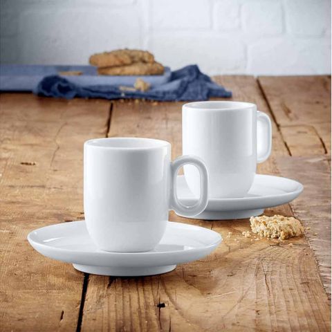 Bộ 2 cốc Espresso WMF kèm đĩa sứ cao cấp 60ml - Thiết kế thanh lịch, tiện lợi cho không gian bếp, Made in Germany