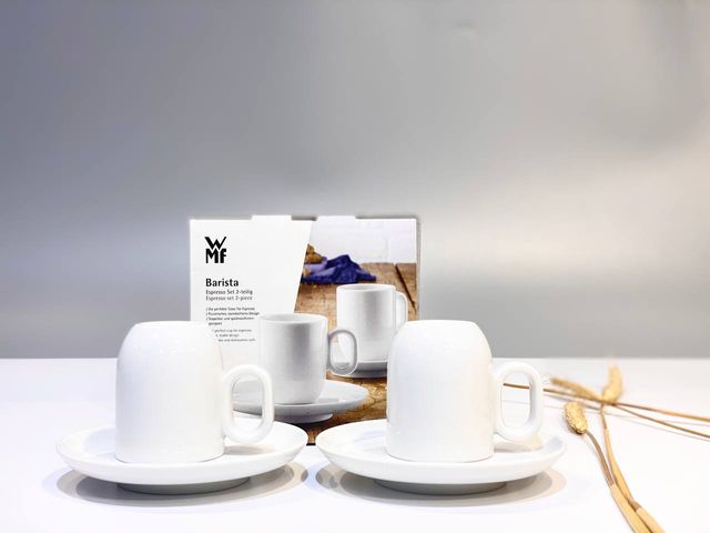 Bộ 2 cốc Espresso WMF kèm đĩa sứ cao cấp 60ml - Thiết kế thanh lịch, tiện lợi cho không gian bếp, Made in Germany