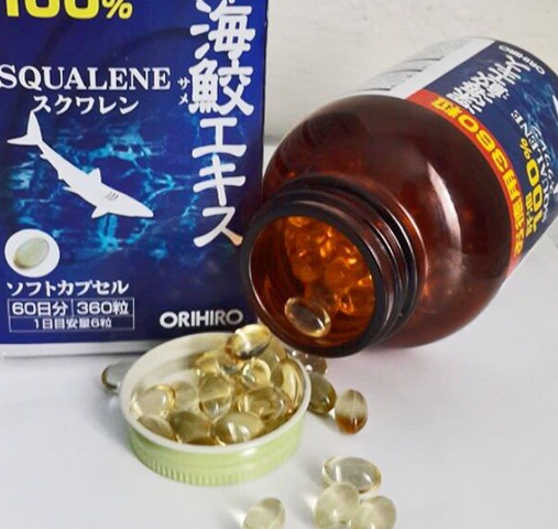Viên uống dầu gan cá Squalene Orihiro Nhật Bản - Hỗ trợ chống oxy hóa, 1800mg, 360 viên - Thực phẩm chức năng sức khỏe