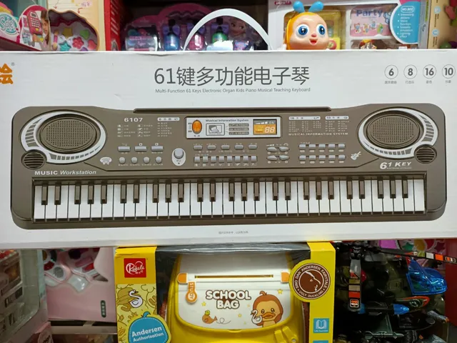 Đàn Organ Điện Tử 61 Phím MQ-6106 - Đồ Chơi Giáo Dục Âm Nhạc Có Micro và Đèn Phát Sáng Cho Trẻ Em