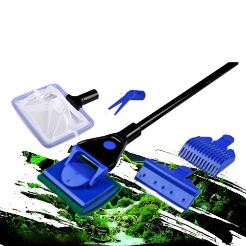 Bộ Dụng Cụ Vệ Sinh Hồ Cá 5 trong 1 - Phụ Kiện Giúp Duy Trì Bể Cá Dễ Dàng, Không Làm Ướt Tay