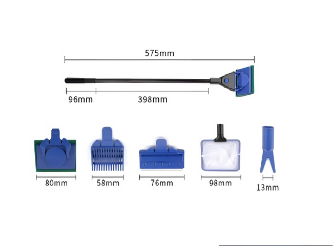 Bộ Dụng Cụ Vệ Sinh Hồ Cá 5 trong 1 - Phụ Kiện Giúp Duy Trì Bể Cá Dễ Dàng, Không Làm Ướt Tay