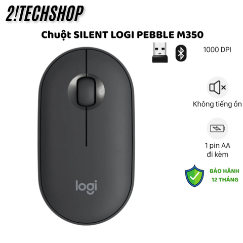 Chuột Không Dây Bluetooth Logitech M350 Đen - Thiết Kế Nhỏ Gọn, Click Im Lặng, Phụ Kiện Văn Phòng Chất Lượng cao