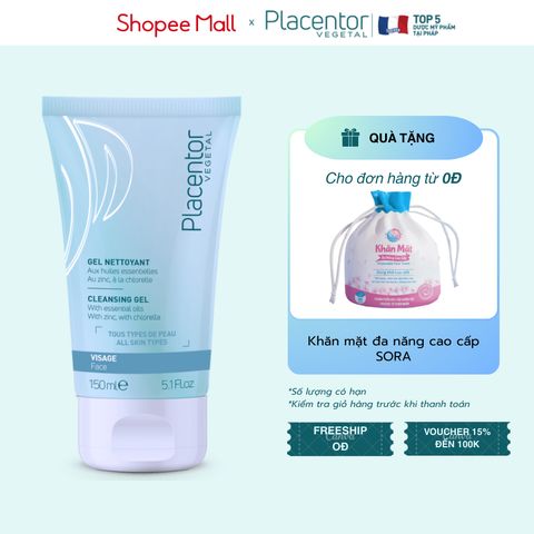 Gel Rửa Mặt Placentor Cleansing 150ml - Sạch Sâu, Dịu Nhẹ Cho Mọi Loại Da, Tinh Dầu Oải Hương & Hương Thảo, Không Chứa Xà Phòng