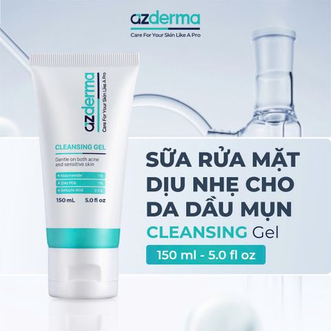 Gel Rửa Mặt Azderma - Sữa Rửa Mặt Dịu Nhẹ Làm Sạch Sâu, Giảm Nhờn và Hỗ Trợ Giảm Mụn Cho Da Khỏe Mạnh 150ml