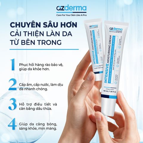 Kem Dưỡng Ẩm Phục Hồi Hàng Rào Bảo Vệ Azderma 40ml - Kem Dưỡng Ẩm Chuyên Sâu, Cấp Nước, Giúp Da Sáng Khỏe Mịn Màng