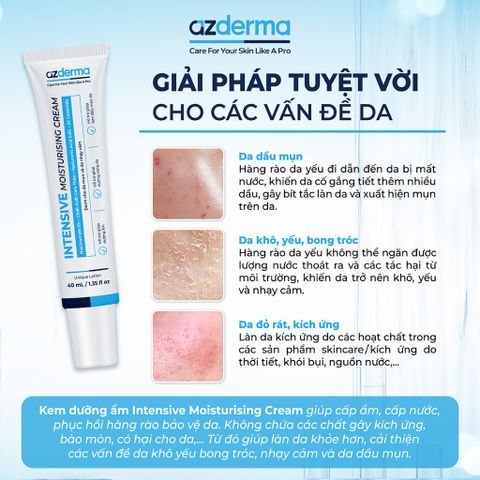 Kem Dưỡng Ẩm Phục Hồi Hàng Rào Bảo Vệ Azderma 40ml - Kem Dưỡng Ẩm Chuyên Sâu, Cấp Nước, Giúp Da Sáng Khỏe Mịn Màng