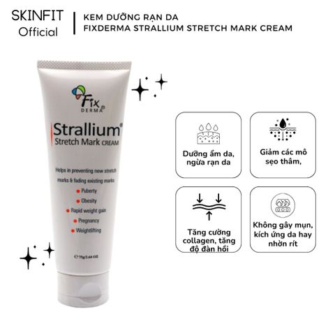 Kem Dưỡng Mờ Rạn Da Fixderma Strallium 75g - Tinh Chất Thiên Nhiên Giảm Vết Rạn An Toàn Cho Mẹ Bầu và Sau Sinh