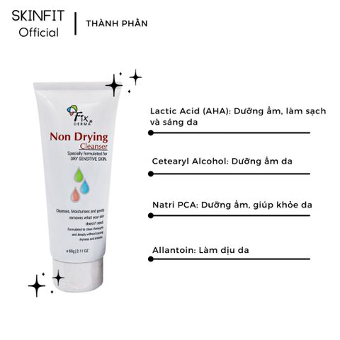 Sữa Rửa Mặt Fixderma Non Drying Cleanser - Dành Cho Da Dầu Mụn, Làm Sạch Sâu, Kiềm Dầu, Giảm Mụn, 60g