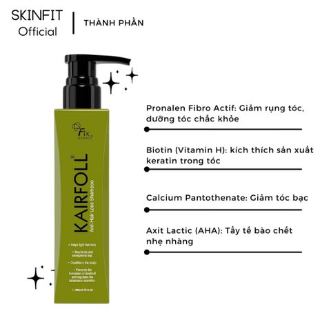 Dầu Gội Fixderma Kairfoll 200ml - Hỗ Trợ Giảm Rụng Tóc, Làm Sạch Gàu, Chống Sơ Tóc - Sản Phẩm Chăm Sóc Tóc USA