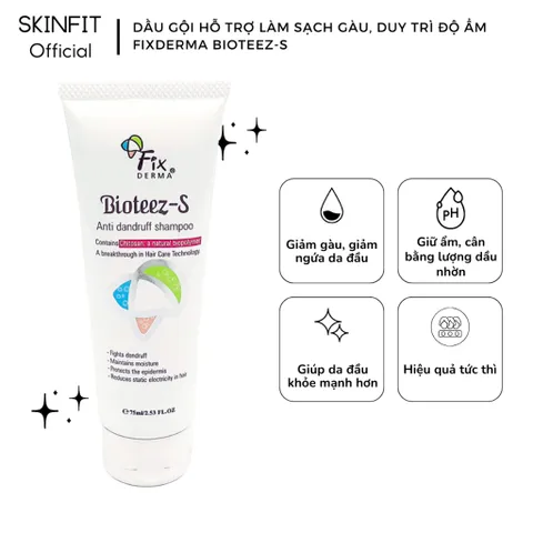 Dầu Gội Fixderma Bioteez-s - Giảm Ngứa, Làm Sạch Gàu, Kích Thích Mọc Tóc Khỏe, 75g - Chăm Sóc Tóc Từ Thiên Nhiên