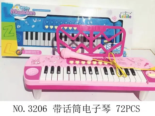 Đàn Piano Đồ Chơi Lezile 3206 Có Micro, Đèn Và Nhạc - Đồ Chơi Giáo Dục Phát Triển Âm Nhạc Cho Trẻ Em, Màu Sắc Ngẫu Nhiên