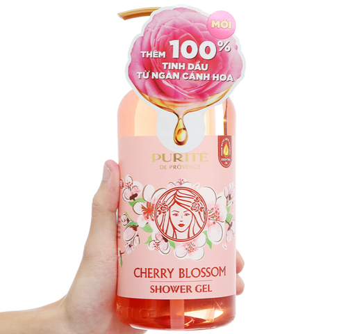 Sữa Tắm Purité Hương Hoa Anh Đào 850ml - Dưỡng Mịn Da, Cấp Ẩm, Hương Thơm Thư Giãn, Phù Hợp Cho Mọi Loại Da