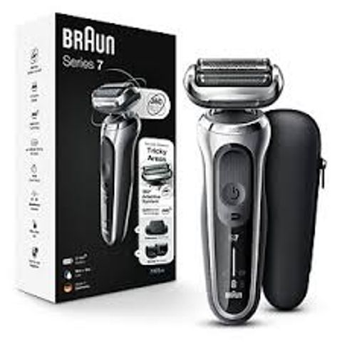 Máy Cạo Râu Điện Braun Series 7 7025S - Cạo Mạnh Mẽ Được Cải Tiến, Khả Năng Chống Thấm Nước, Phụ Kiện Tỉa Râu, Thời Gian Sạc Nhanh 5 Phút