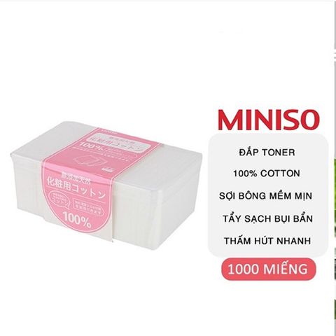 (Hàng nhập khẩu) Bông tẩy trang cotton Miniso Nhật Bản 1000 miếng