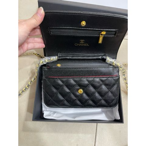Túi C.nel Katun trần trám da sần size 19 fullbox hàng QC cao cấp