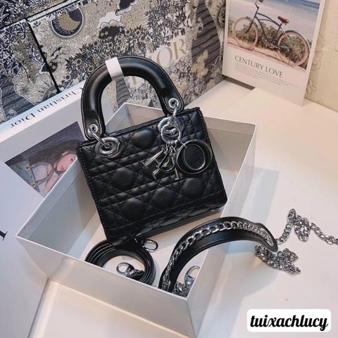 Túi CD Nữ Cao Cấp Size 14-17-20 cm với Tag Bạc & Vàng, Phong Cách Hiện Đại, Fullbox Giao Hàng Chất Lượng