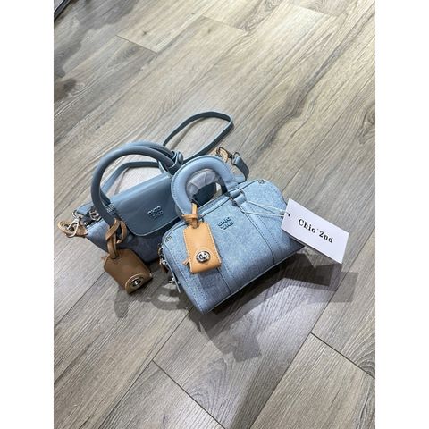 Túi Chi-o demin có quai cầm size 19 kèm dây đeo chéo hàng QC cao cấp