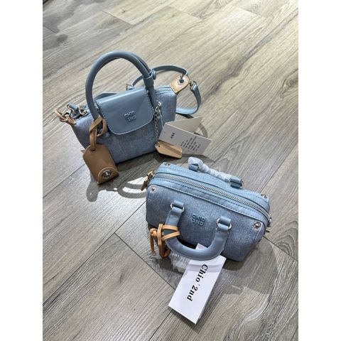Túi Chi-o demin có quai cầm size 19 kèm dây đeo chéo hàng QC cao cấp