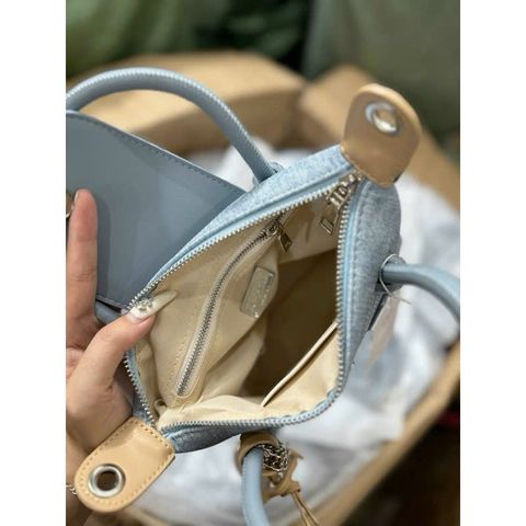 Túi Chi-o demin có quai cầm size 19 kèm dây đeo chéo hàng QC cao cấp