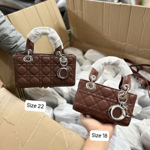 Túi Xách Nữ D-Joy Dáng Dài Tag Bạc Size 18-22cm Túi Quảng Châu CC