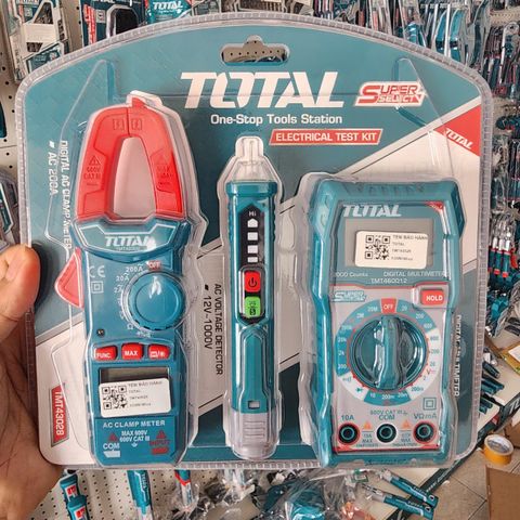 Bộ 3 Dụng Cụ Kiểm Tra Điện Total TMT43028 - Bút Thử Điện, Thiết Bị Dò Dây, Test Dòng AC/DC Dễ Dùng Cho Thợ Điện và Gia Đình