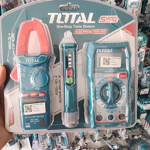 Bộ 3 Dụng Cụ Kiểm Tra Điện Total TMT43028 - Bút Thử Điện, Thiết Bị Dò Dây, Test Dòng AC/DC Dễ Dùng Cho Thợ Điện và Gia Đình