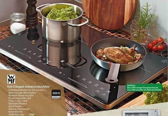 Bếp Từ Đôi WMF Kult X 3500W - Bếp Nấu Điện Cảm Ứng Chịu Nhiệt,Công Suất Tối Đa 2100W/ Bếp Đến An Toàn và Tiện Dụng