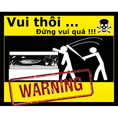 Decal Cảnh Báo Vui Nhộn Dán Hồ Cá Cảnh - Chất Liệu Nhựa, Tăng Tính An Toàn và Giải Trí Cho Hồ Cá