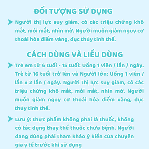 Viên Uống Bổ Mắt Good Eyes - Hỗ Trợ Tăng Cường Thị Lực, Giảm Mỏi Mắt, Khô Mắt - An Toàn Cho Người Lớn và Trẻ Em Trên 7 Tuổi