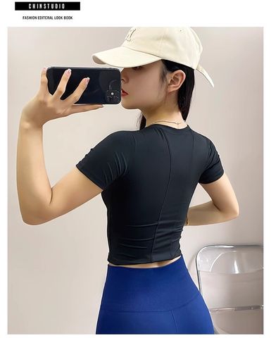 Áo Thể Thao Nữ Co Giãn Hở Rốn Tay Ngắn - Áo Phông Nhanh Khô Thời Trang Năng Động, Phù Hợp Tập Luyện và Đi Chơi