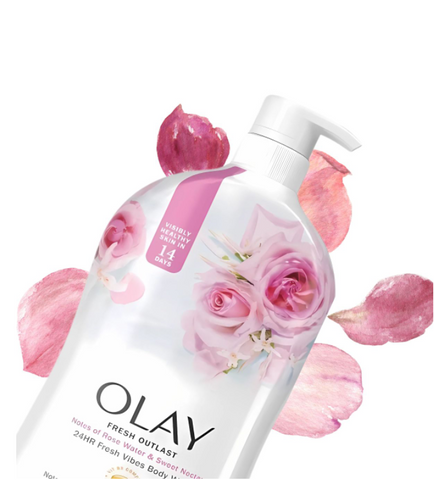 Sữa tắm Olay Fresh Outlast Rose Water & Sweet Nectar- hoa hồng - 975ml