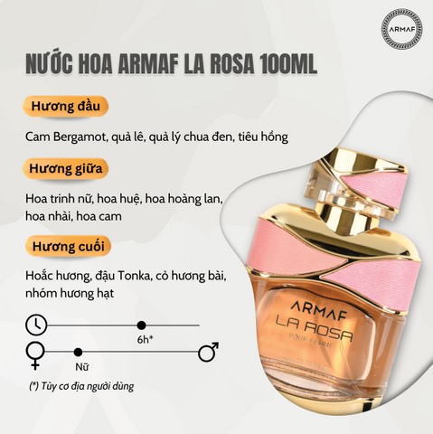 Nước Hoa ARMAF Le Parfait La Rosa EDP 100ml - Hương Thơm Quyến Rũ Sang Trọng Siêu Lưu Hương Dành Cho Nữ