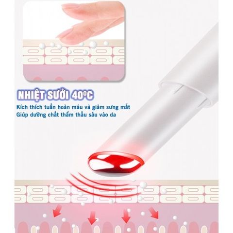 Bút Massage Mắt NIKIO NK-115 - Giảm Nếp Nhăn, Thâm Quầng, Sử Dụng Nhiệt và Ánh Sáng LED - Thiết Kế Nhỏ Gọn, Sạc USB