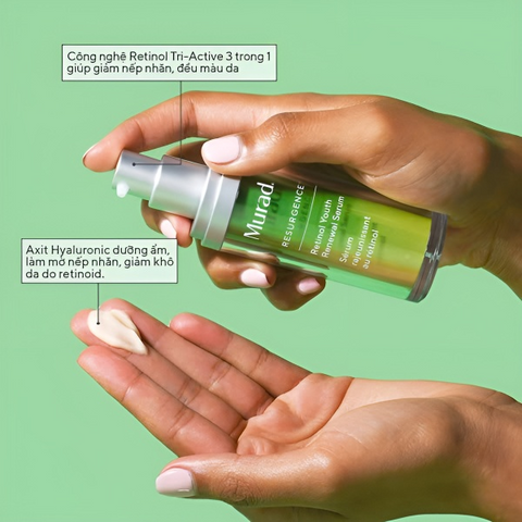 Serum Murad Retinol Youth Renewal 30ml - Phục hồi da lão hóa, giảm nếp nhăn, cải thiện kết cấu da,cho mọi loại da [2/2027]