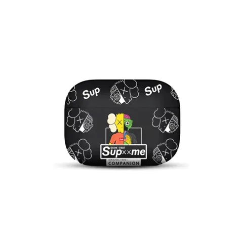 Vỏ Bọc Airpods Pro - Bao Silicon SupxMe Đen Chất Liệu Nhựa Cho Hộp Sạc Tai Nghe AirPods PRO