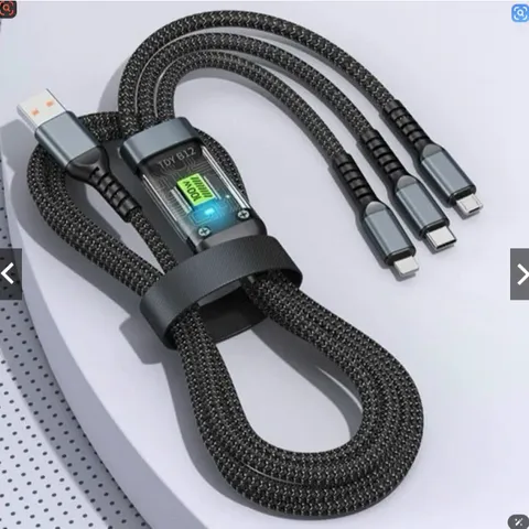 Cáp Sạc Nhanh 4 in 1 Vàng Đen 65W Đa Năng Cổng C-L, C-C, USB-C, USB-L - Tiện Lợi Cho Điện Thoại Và Thiết Bị Điện Tử