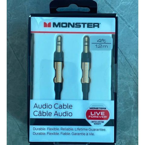 Dây Loa Âm Thanh Audio Monster 1 Ra 1 Dài 1.2M Chính Hãng 2 Đầu 3.5mm - Chất Lượng Âm Thanh Vượt Trội, Thiết Kế Tiện Dụng