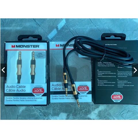 Dây Loa Âm Thanh Audio Monster 1 Ra 1 Dài 1.2M Chính Hãng 2 Đầu 3.5mm - Chất Lượng Âm Thanh Vượt Trội, Thiết Kế Tiện Dụng