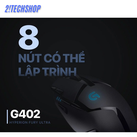 Chuột Gaming Logitech G402 Hyperion Fury - Cảm Biến Delta Zero 4000 DPI, LED RGB, Tốc Độ Quét 1ms, Dành Cho Game Thủ Chuyên Nghiệp