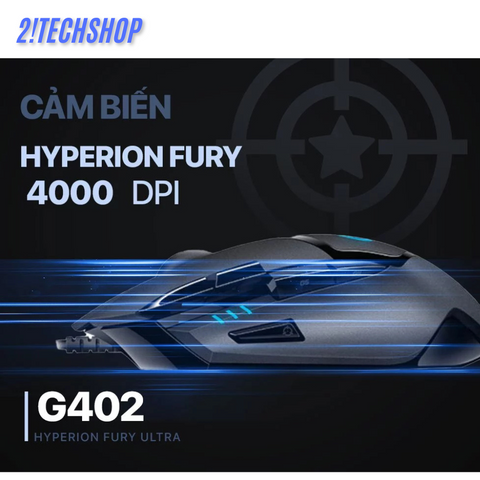 Chuột Gaming Logitech G402 Hyperion Fury - Cảm Biến Delta Zero 4000 DPI, LED RGB, Tốc Độ Quét 1ms, Dành Cho Game Thủ Chuyên Nghiệp